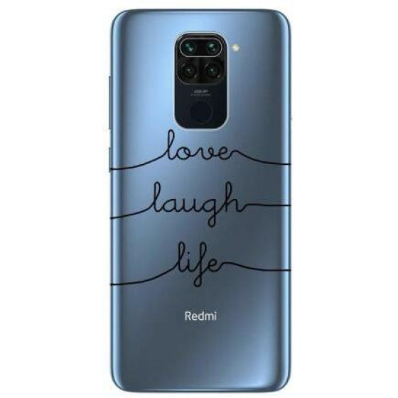 Inos ���� TPU ��� Xiaomi Redmi Note 9 Art Theme Love-Laugh-Life - 5205598142186