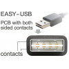 POWERTECH ������� USB �� USB Micro-B 90 Dual Easy USB 1m - (CAB-U133)