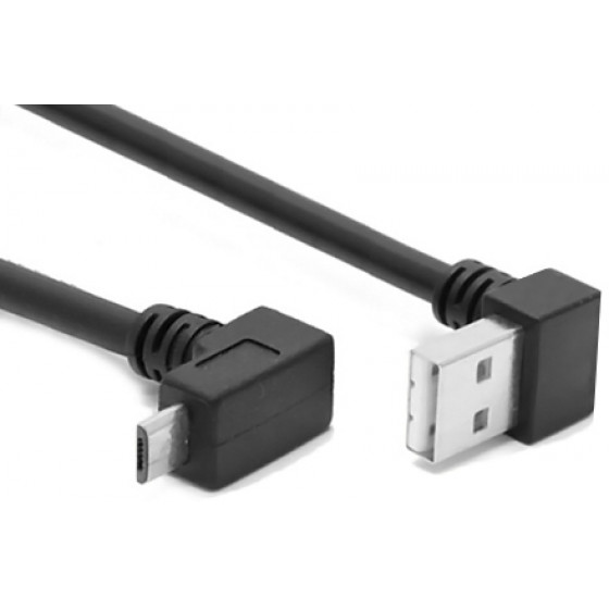 POWERTECH ������� USB �� USB Micro-B 90 Dual Easy USB 1m - (CAB-U137)