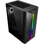 POWERTECH Gaming case tempered glass 80mm fan PSU 500W PT-864 - (PT-848)