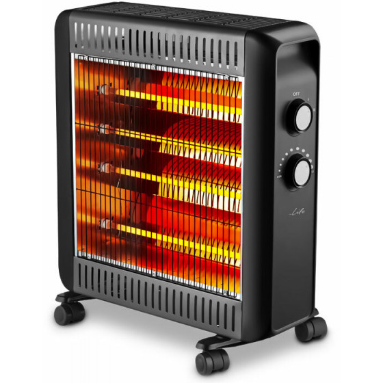 LIFE COZY QUARTZ HEATER 2200W WITH ADJUSTABLE THERMOSTAT - (221-0193)