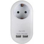 SONORA PAW100-2USB24 SCHUKO ADAPTOR WITH 2 USB PORTS 2.4A