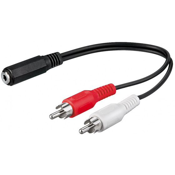 GOOBAY ���������� 3.5mm ������ �� 2x �������� RCA 0.2m ����� - (50092)