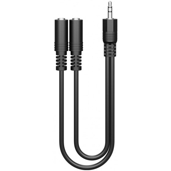GOOBAY ���������� ���� 3.5mm �������� �� 2x ������ 0.2m ����� - (50464)