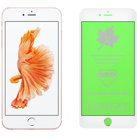 IDOL 1991 TEMPERED GLASS IPHONE 6S/6 4.7 9H 0.25mm 20D FULL GLUE SEMI CURVED WHITE - (5205308269523)