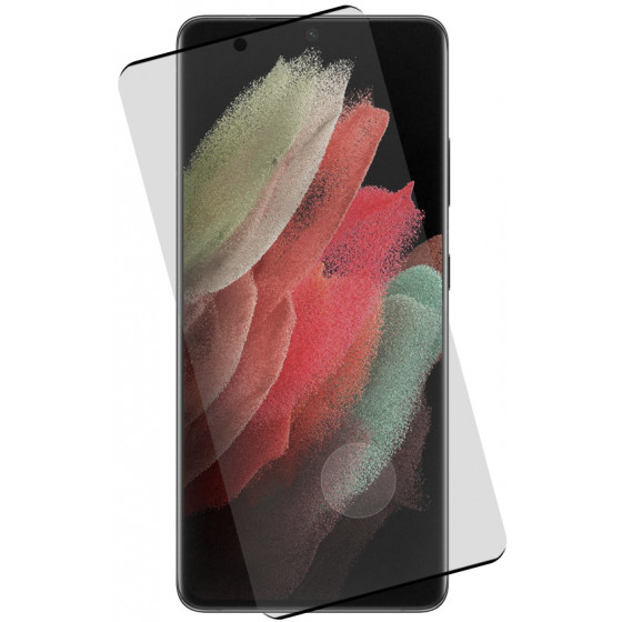 IDOL 1991 TEMPERED GLASS SAMSUNG S21 ULTRA 5G G998 0.25mm 3D EDGE GLUE SEMI CURVED FINGER UNLOCK BLACK - (5205308280900)