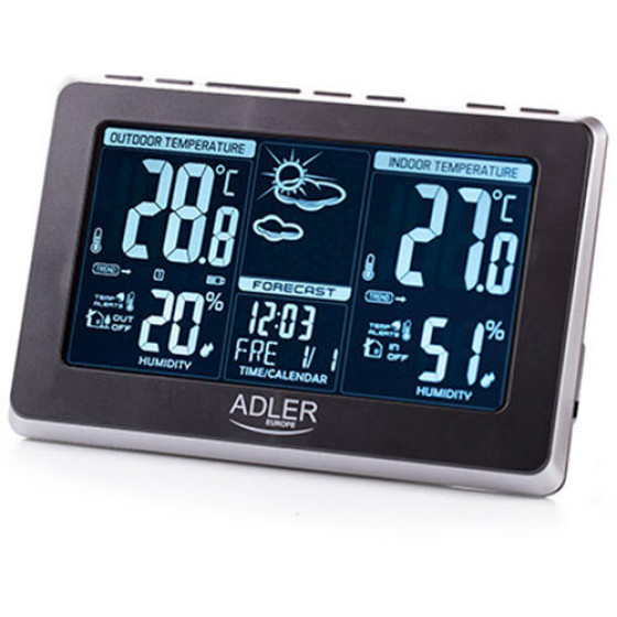 ADLER WEATHER STATION BLACK/SILVER - (AD1175)