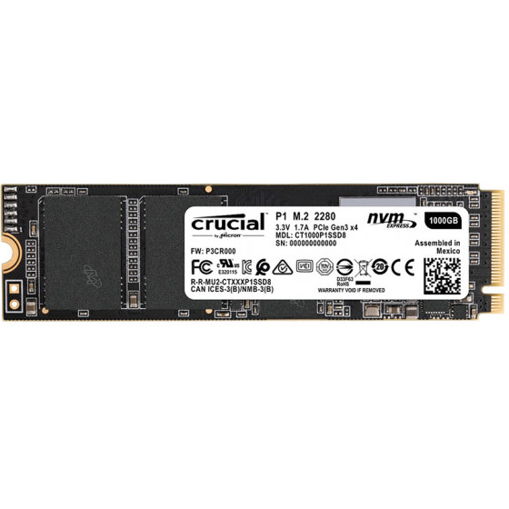Crucial SSD P1 1TB 3D NAND NVME PCIe M.2 - (CT1000P1SSD8)