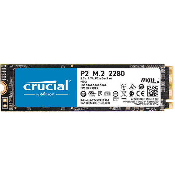 Crucial SSD P2 1TB 3D NAND NVME PCIe M.2 - (CT1000P2SSD8)