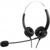 MediaRange Corded stereo headset with microphone and control panel black - (MROS304)