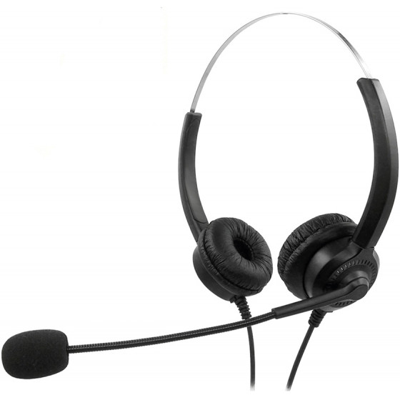 MediaRange Corded stereo headset with microphone and control panel black - (MROS304)