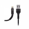 MAXLIFE FAST REINFORCED LIGHTNING DATA CABLE 1m 2A black - (MXUC-01LB)