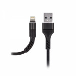 MAXLIFE FAST REINFORCED LIGHTNING DATA CABLE 1m 2A black - (MXUC-01LB)