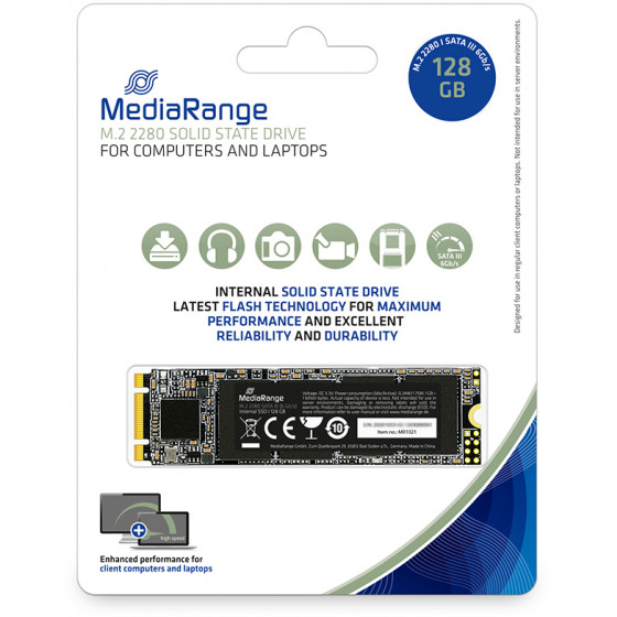 MediaRange Internal M.2 2280 solid state drive SATA 6 Gb/s 128GB - (MR1021)