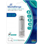 MediaRange USB 3.0 Combo Flash Drive with USB Type-C 32GB - (MR936)
