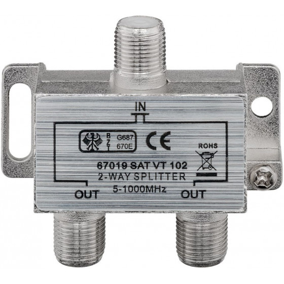 GOOBAY CATV splitter 2-way 5 MHz - 1000 MHz 3.7 dB - (67019)