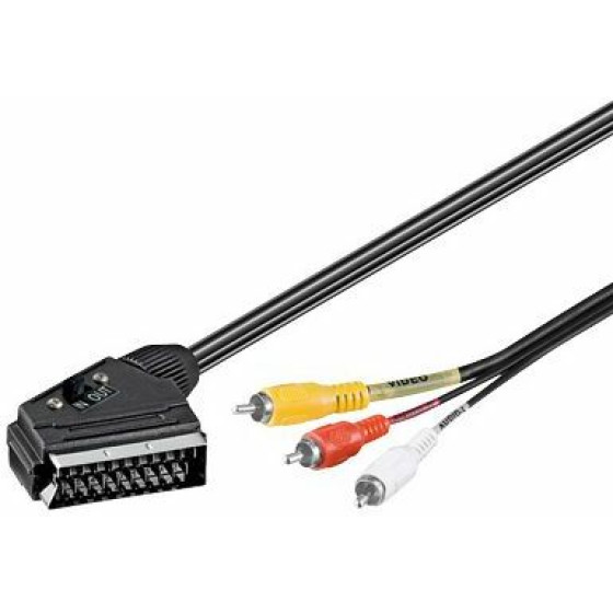 GOOBAY ������� SCART 21-pin �� 3x RCA 2m ����� - (50364)