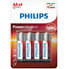 PHILIPS Power ��������� ��������� LR6P4B/10 AA LR6 1.5V 4��� - (LR6P4B-10)