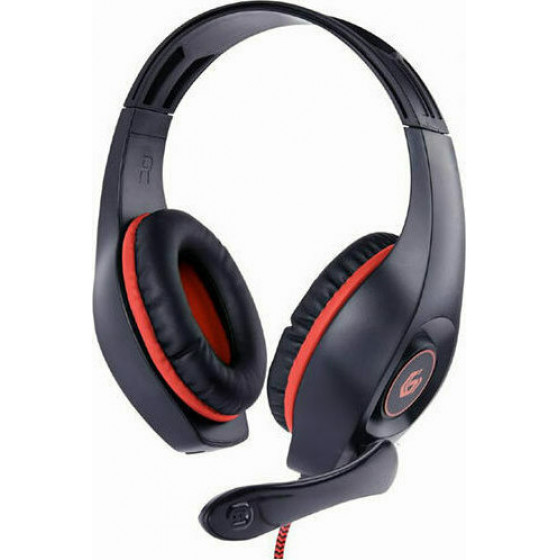 GEMBIRD GAMING HEADSET WITH VOLUME CONTROL PC/PS4 RED-BLACK - (GHS-05-R)