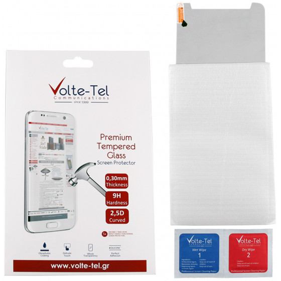 VOLTE-TEL TEMPERED GLASS SAMSUNG TAB ACTIVE PRO T540/T547 9H 0.30mm 2.5D FULL GLUE FULL COVER - (5205308280863)