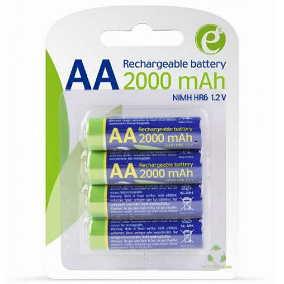 ENERGENIE RECHARGEABLE AA INSTANT BATTERIES READY TO USE 2000MAH 4PCS BLISTER - (EG-BA-AA20R4-01)