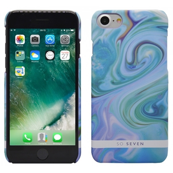 SO SEVEN CARRARE MARBLE IPHONE 7 / 8 / SE 2020 blue backcover - (SVNCSCARRA3IP7)