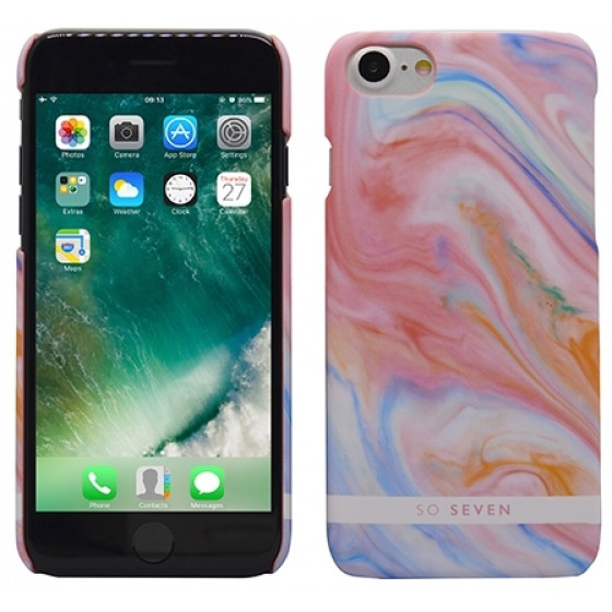 SO SEVEN CARRARE MARBLE IPHONE 7 / 8 / SE 2020 pink backcover - (SVNCSCARRA4IP7)