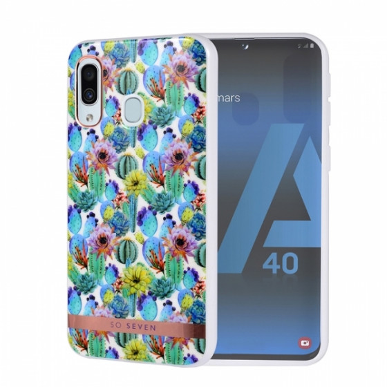 SO SEVEN MEXICO BLUE CACTUS SAMSUNG A40 backcover - (SSBKC0365)