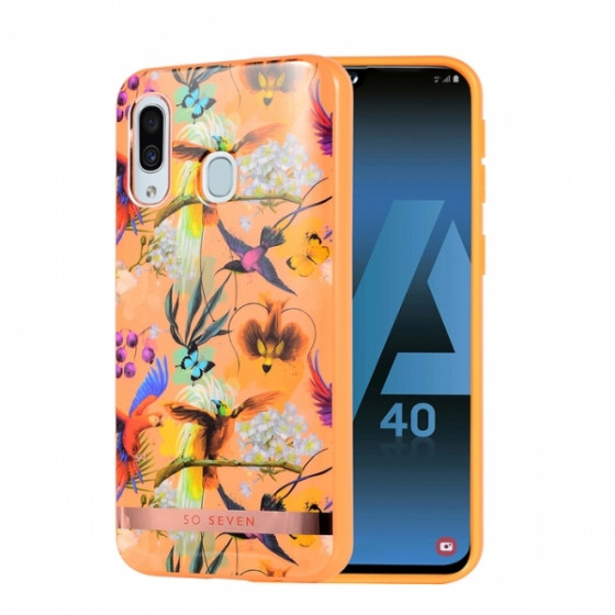 SO SEVEN PUCKET ORANGE PARROT SAMSUNG A40 backcover - (SSBKC0370)