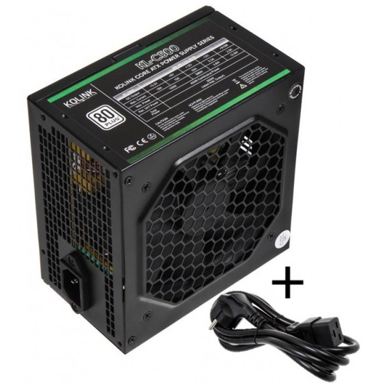Kolink Core 80 PLUS PSU 500 Watt PC Power Supply With Cable - (NEKL-015)