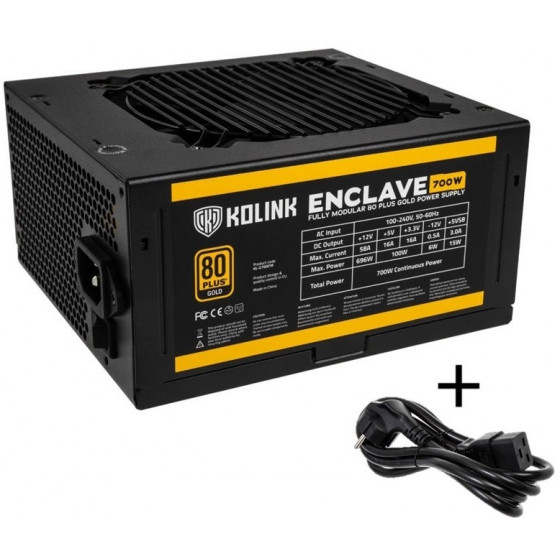 Kolink Enclave 80 PLUS Gold PSU modular 700 Watt PC Power Supply With Cable - (NEKL-028)