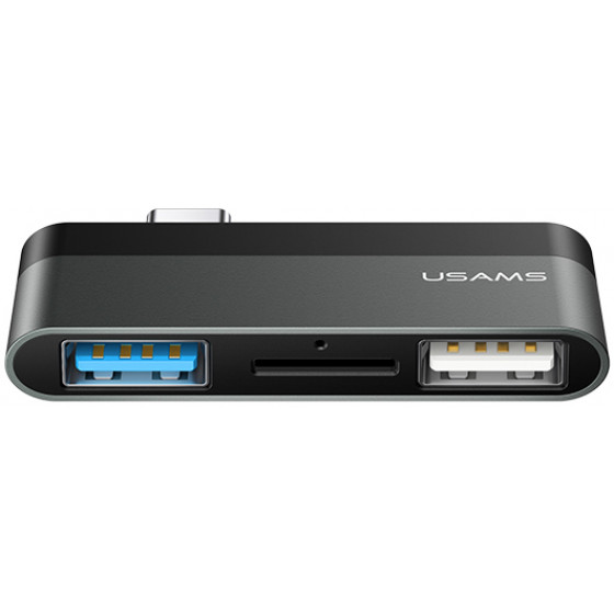 USAMS USB Type-C hub SJ463 1x USB 3.0 1x USB 2.0 Micro SD ���� - (SJ463HUB01)