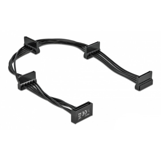 DELOCK ������� SATA 15pin �� 4x SATA 15pin 40cm ����� - (60395)