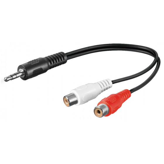 GOOBAY ���������� 3.5mm male �� 2x RCA female 0.2m ����� - (50600)