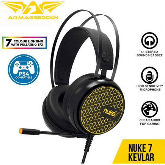 ARMAGGEDDON PRO GAMING HEADSET 7.1 NUKE 7 KEVLAR - (NUKE7K)