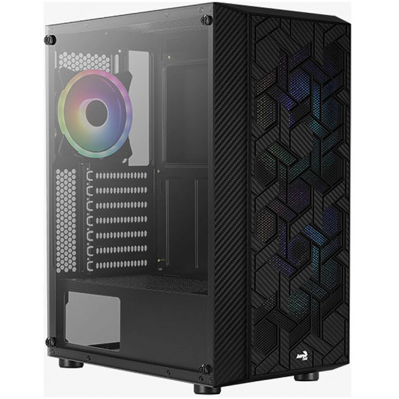 Aerocool Hive ARGB Black Mid Tower PC case - (AEROPGS-HIVE-G-GK-V1)