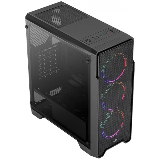 Aerocool Ore Midi Tower Tempered Glass Black - (AEROPGSORE-TG-3XFRGB)