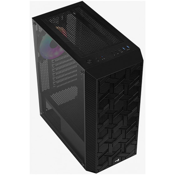 Aerocool PGS HIVE-G-BK-V3 FRGB Black case - (AEROPGS-HIVE-G-BK-V3)