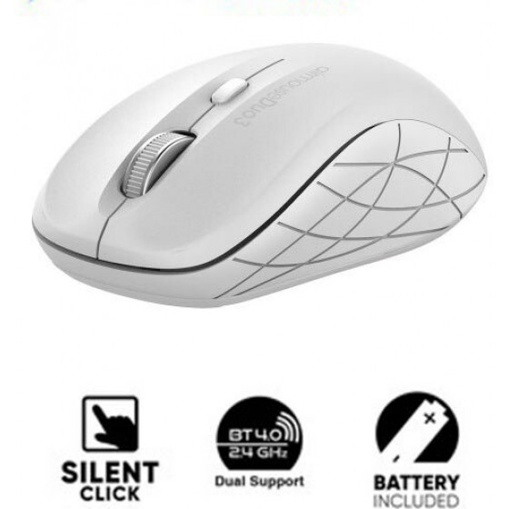 ALCATROZ BLUETOOTH 4.0/WIRELESS MOUSE DUO 3 SILENT WHITE - (AMD3SW)