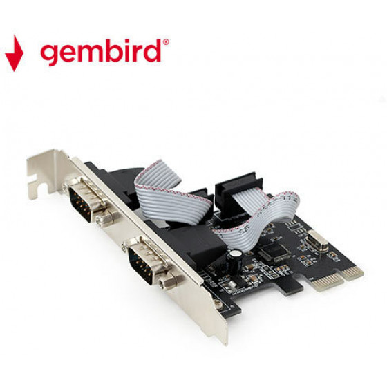GEMBIRD 2 SERIAL PORT PCI-EXPRESS ADD-ON CARD WITH EXTRA LOW PROFILE BRACKET - (SPC-22)