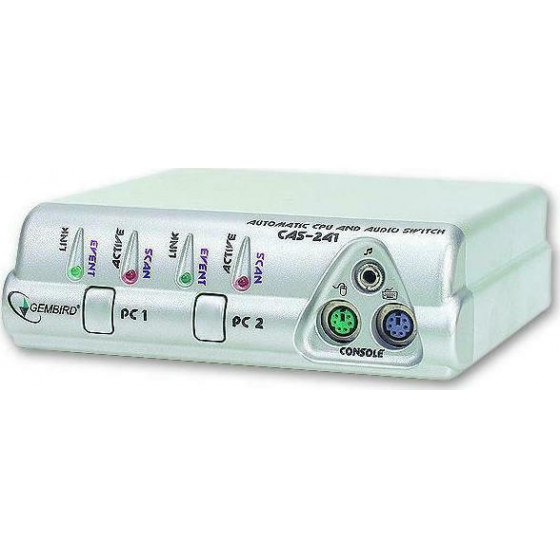 GEMBIRD AUTOMATIC CPU SWITCH W/AUDIO SUPPORT 2PCS - (CAS-241)