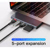 BASEUS USB Type-C hub 2x USB 3.0 Type-C SD/Micro SD ���� - (CAHUB-K0G)