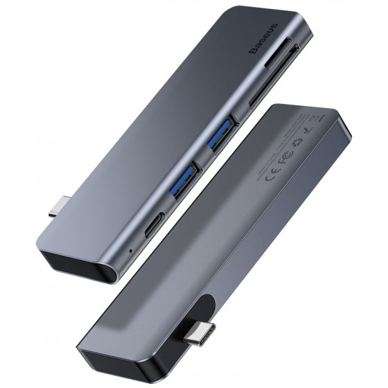 BASEUS USB Type-C hub 2x USB 3.0 Type-C SD/Micro SD ���� - (CAHUB-K0G)