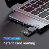 BASEUS USB Type-C hub 2x USB 3.0 Type-C SD/Micro SD ���� - (CAHUB-K0G)