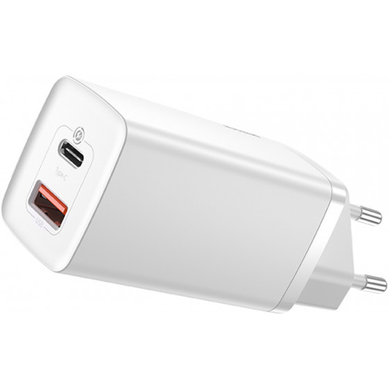 BASEUS ��������� ������ 1x USB 1x USB Type-C 65W ������ - (CCGAN2L-B02)
