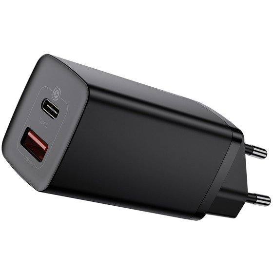 BASEUS ��������� ������ 1x USB 1x USB Type-C 65W ������ - (CCGAN2L-B01)