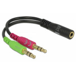 DELOCK ���������� 3.5mm �� 2x 3.5mm CTIA 12cm ������ - (65459)