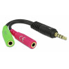 DELOCK ���������� 3.5mm �� 2x 3.5mm OMTP 10cm ������ - (65344)