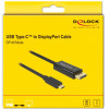DELOCK ������� USB-C �� DisplayPort DP Alt Mode 4K 2m ����� - (85256)