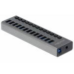DELOCK hub 13x USB �� ��������� USB 3.0 5Gbps 5A LED ���� - (63977)
